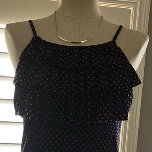 Navy and pink sun dress.